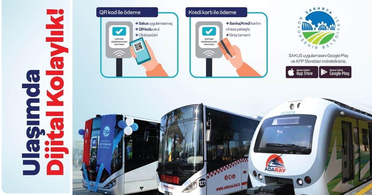 Sakarya’da toplu taşımada QR kod ve temassız ödeme dönemi