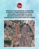 Serdivan Beşköprü Caddesi’nde 21 Nisan’da Asfalt Yenileme Çalışması Nedeniyle Sürücülere Alternatif Yol Uyarısı